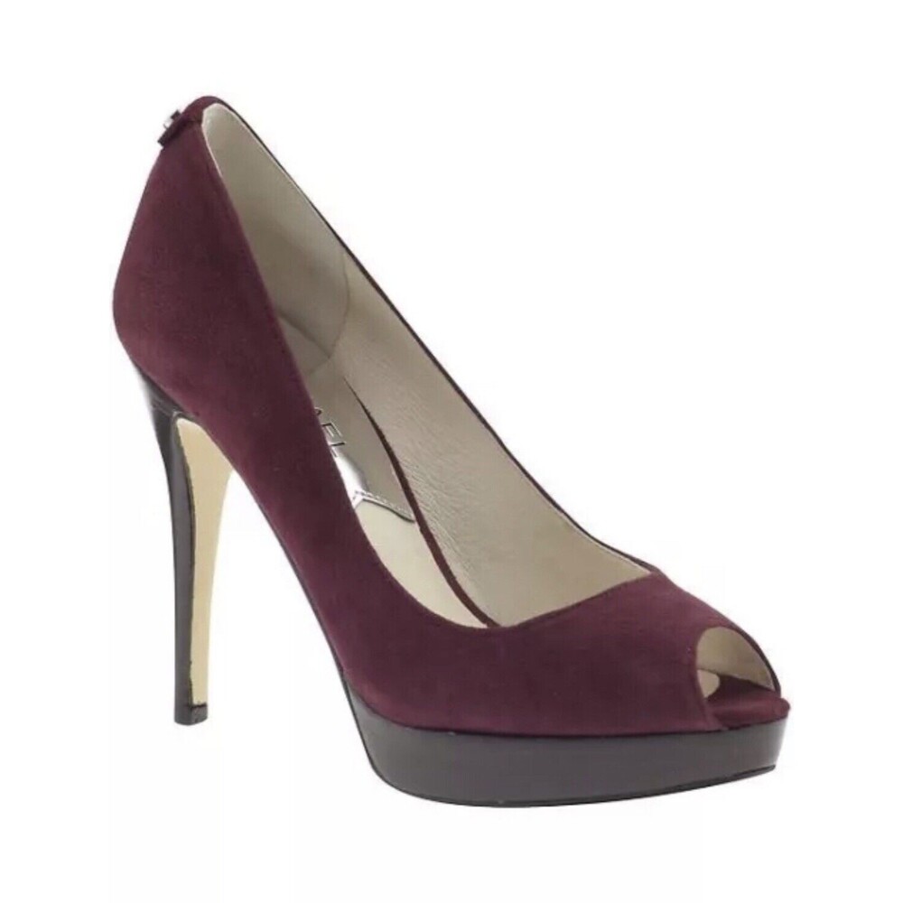 MICHAEL KORS YORK PLATFORM WOMENS SUEDE HEELS SLIP-ON SHOES 10M New In Box - Picture 2 of 8